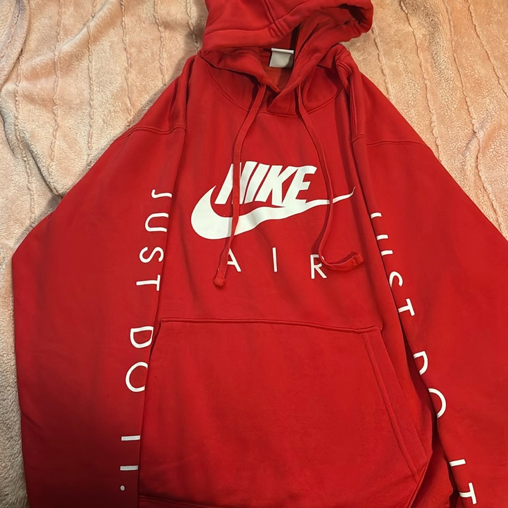 NIKE L red/white JDI fleece